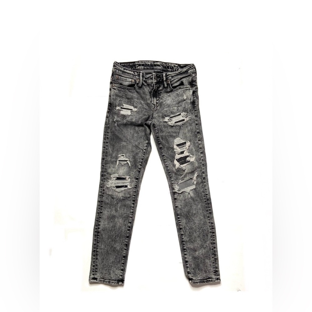 Men's Distressed Gray Jeans